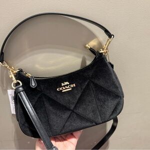 NWT Coach Teri Shoulder Bag With Quilting Black CO955